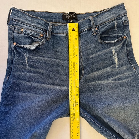 Rachel Roy Blue Distressed Women Trendy Girlfriend Jeans Sz-10. X16 - Picture 7 of 9